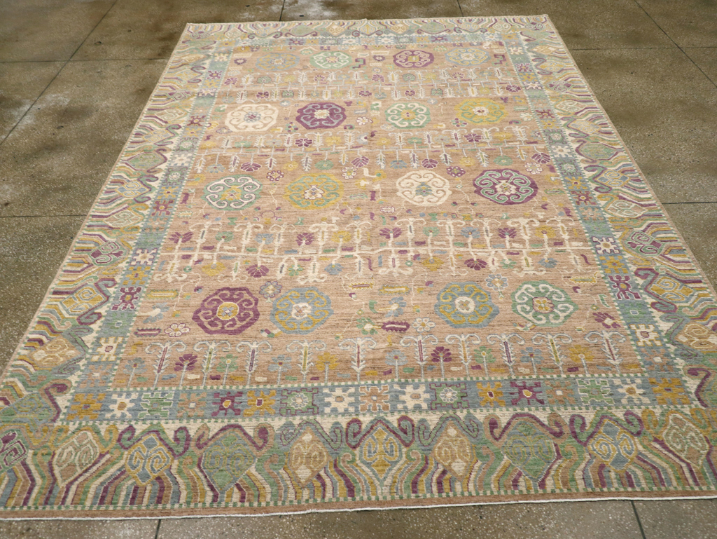 Modern East Turkestan Khotan Room Size Carpet, No.31716 - Galerie Shabab