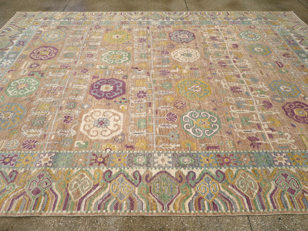 Modern East Turkestan Khotan Room Size Carpet, No.31716 - Galerie Shabab