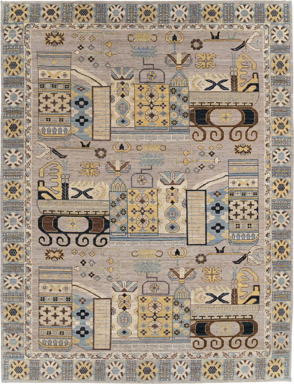 Modern East Turkestan Khotan Room Size Carpet, No.31718 - Galerie Shabab
