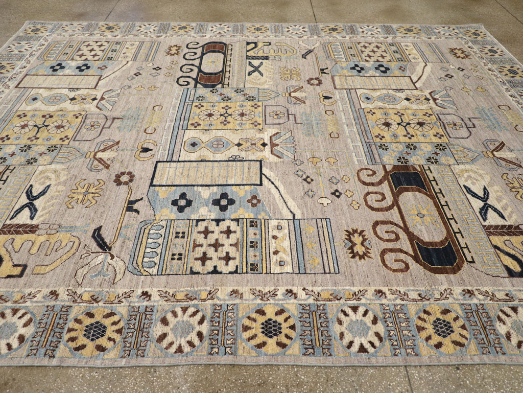 Modern East Turkestan Khotan Room Size Carpet, No.31718 - Galerie Shabab