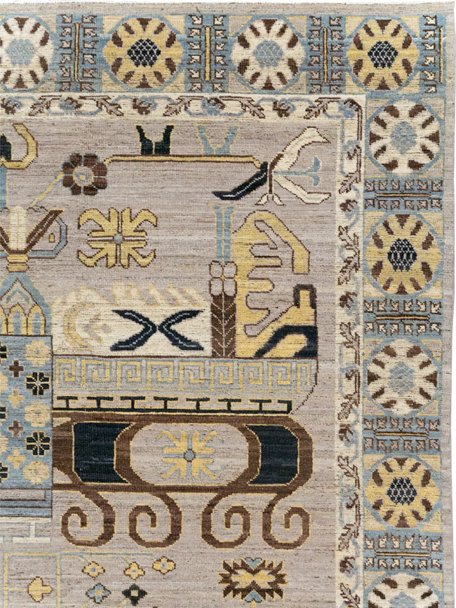 Modern East Turkestan Khotan Room Size Carpet, No.31718 - Galerie Shabab