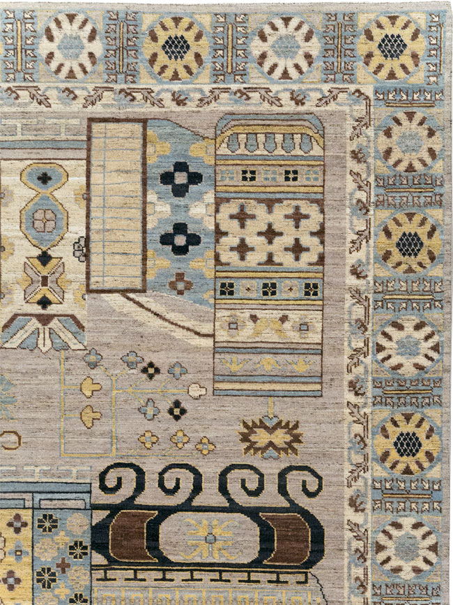 Modern East Turkestan Khotan Room Size Carpet, No.31718 - Galerie Shabab