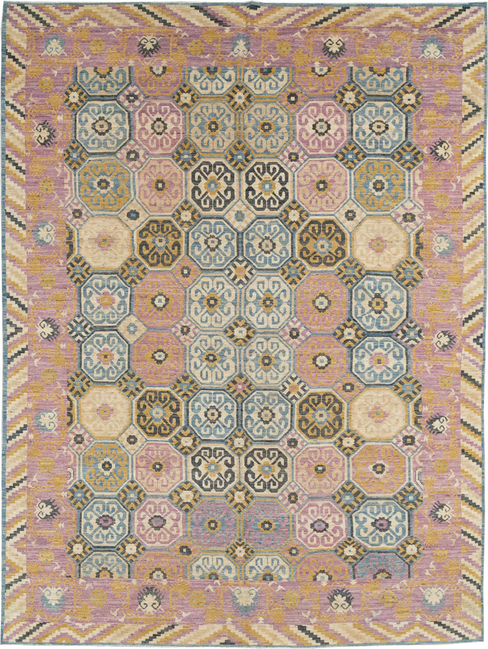Contemporary East Turkestan Khotan Room Size Carpet, No.31719 - Galerie Shabab