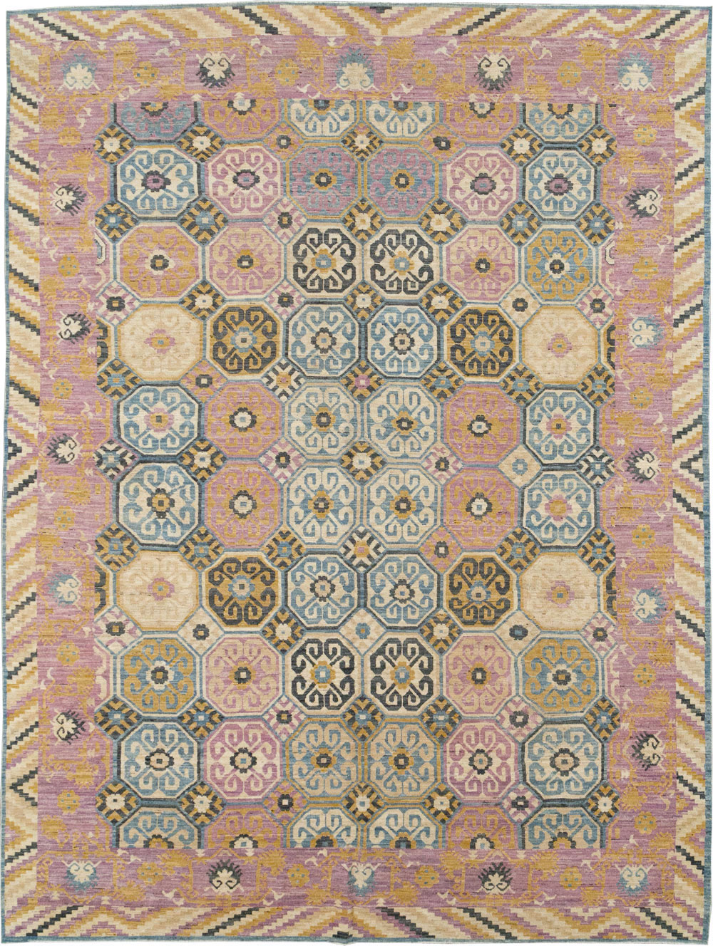 Contemporary East Turkestan Khotan Room Size Carpet, No.31719 - Galerie Shabab