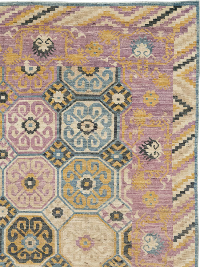 Contemporary East Turkestan Khotan Room Size Carpet, No.31719 - Galerie Shabab