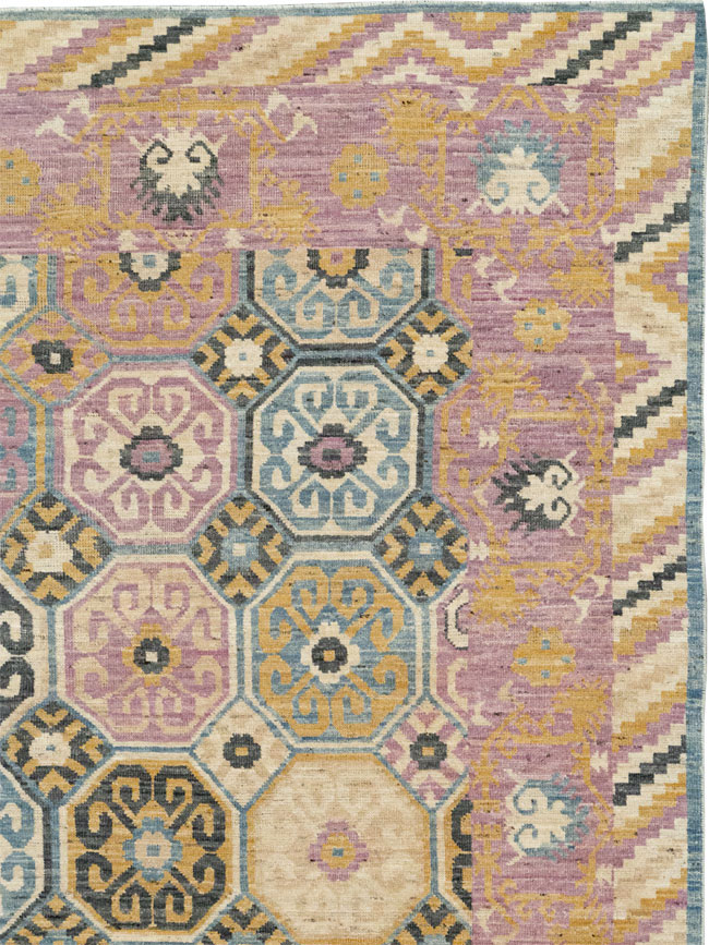 Contemporary East Turkestan Khotan Room Size Carpet, No.31719 - Galerie Shabab