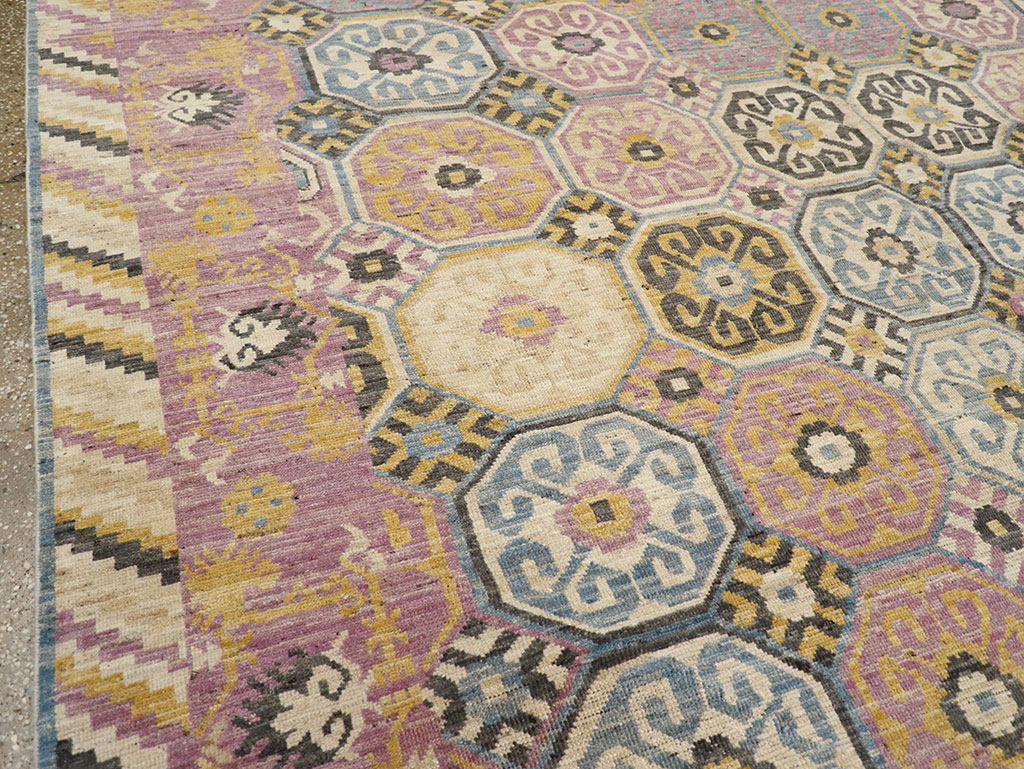 Contemporary East Turkestan Khotan Room Size Carpet, No.31719 - Galerie Shabab
