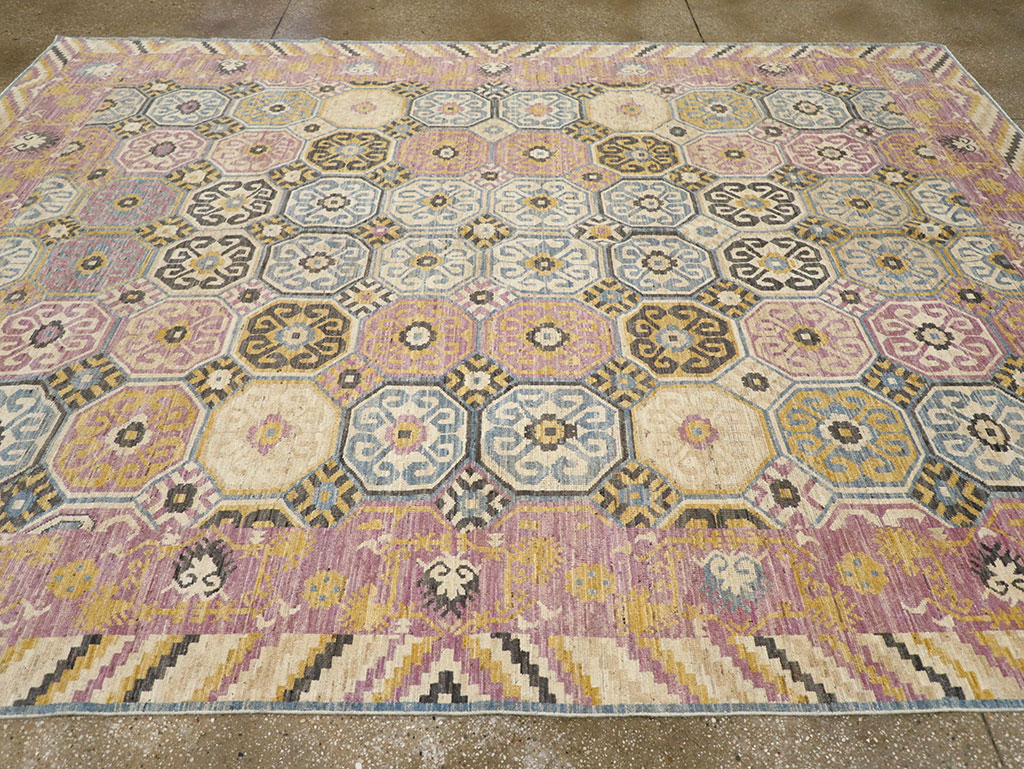 Contemporary East Turkestan Khotan Room Size Carpet, No.31719 - Galerie Shabab
