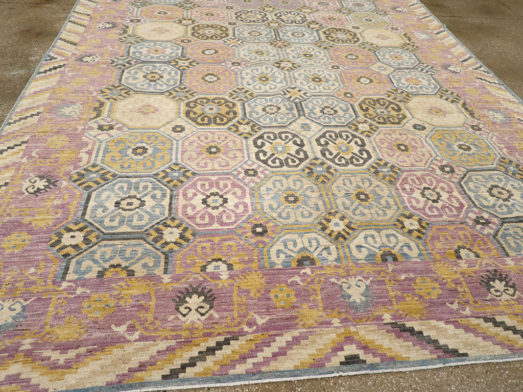 Contemporary East Turkestan Khotan Room Size Carpet, No.31719 - Galerie Shabab