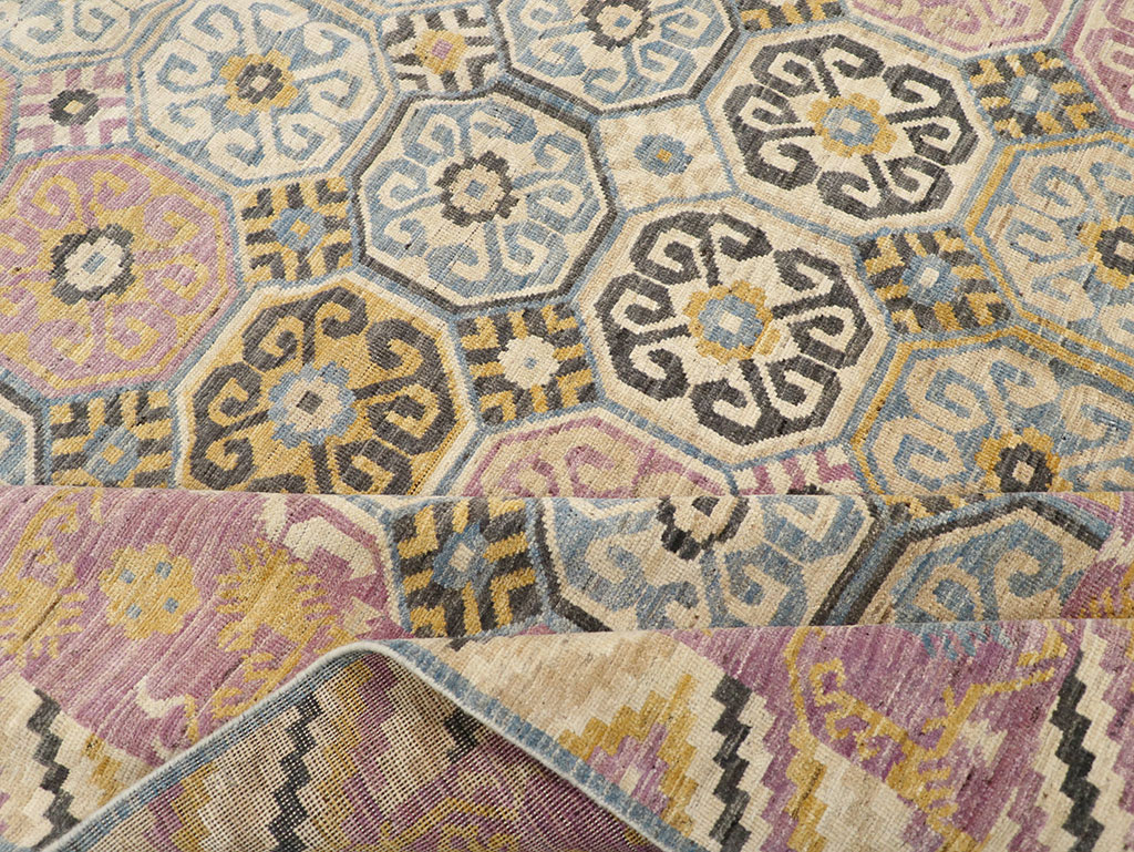 Contemporary East Turkestan Khotan Room Size Carpet, No.31719 - Galerie Shabab