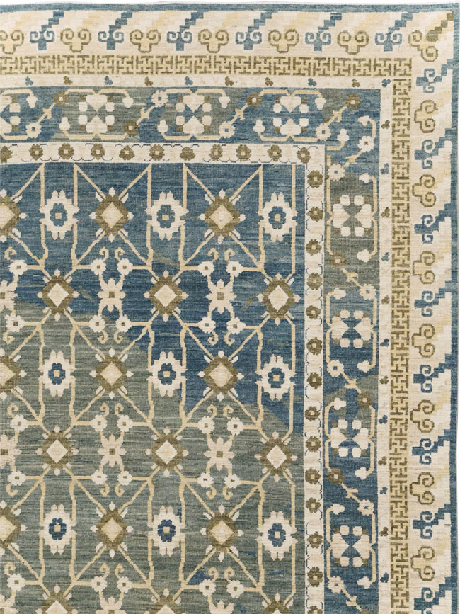 Modern East Turkestan Khotan Large Room Size Carpet, No.31721 - Galerie Shabab