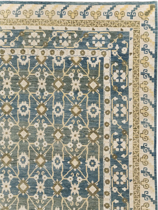 Modern East Turkestan Khotan Large Room Size Carpet, No.31721 - Galerie Shabab