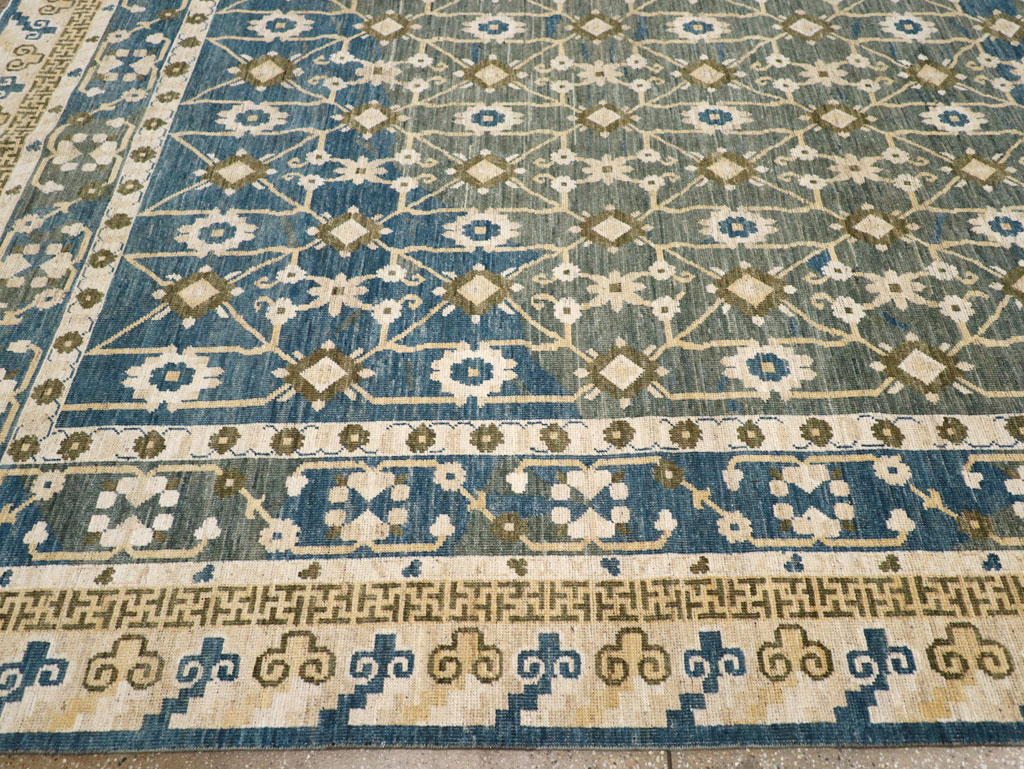 Modern East Turkestan Khotan Large Room Size Carpet, No.31721 - Galerie Shabab