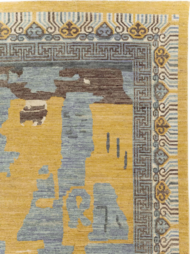 Modern East Turkestan Khotan Room Size Carpet, No.31722 - Galerie Shabab