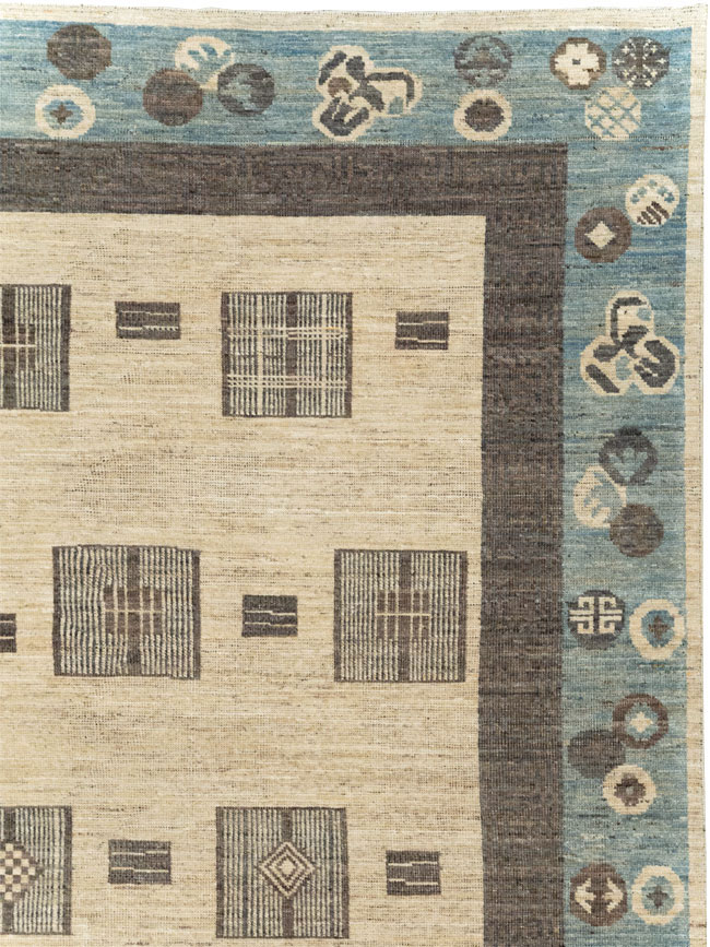 Modern East Turkestan Khotan Room Size Carpet, No.31724 - Galerie Shabab