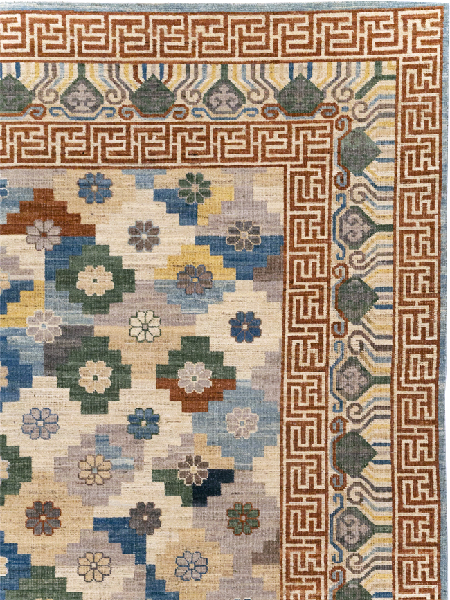 Modern East Turkestan Khotan Room Size Carpet, No.31725 - Galerie Shabab