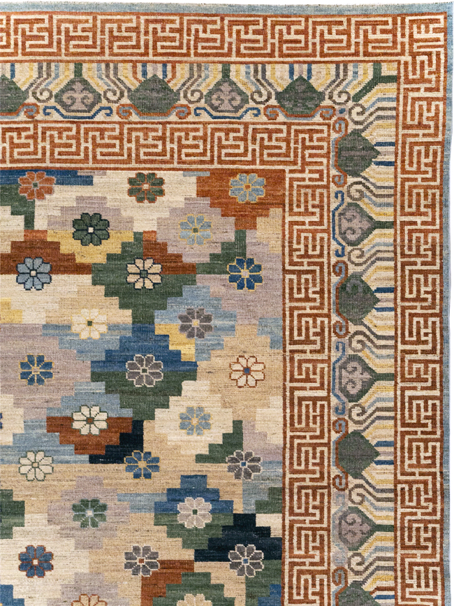 Modern East Turkestan Khotan Room Size Carpet, No.31725 - Galerie Shabab