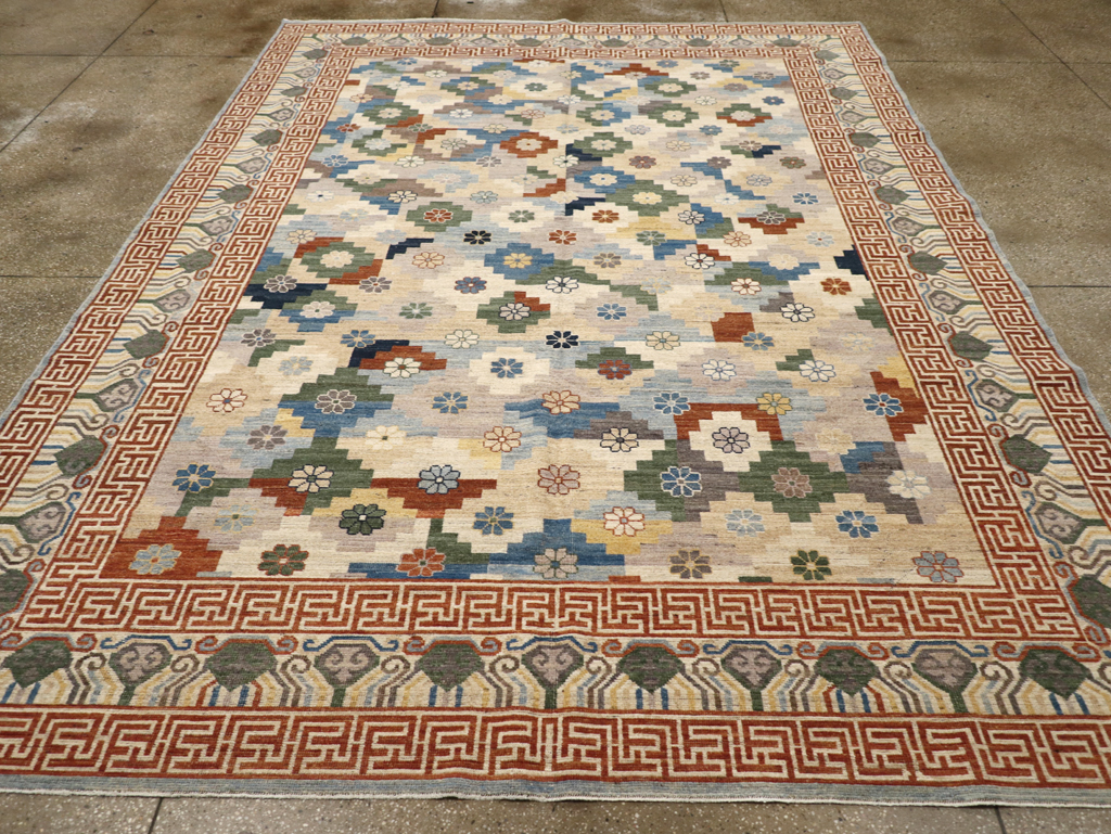 Modern East Turkestan Khotan Room Size Carpet, No.31725 - Galerie Shabab