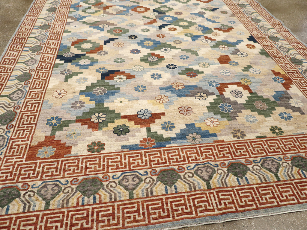 Modern East Turkestan Khotan Room Size Carpet, No.31725 - Galerie Shabab
