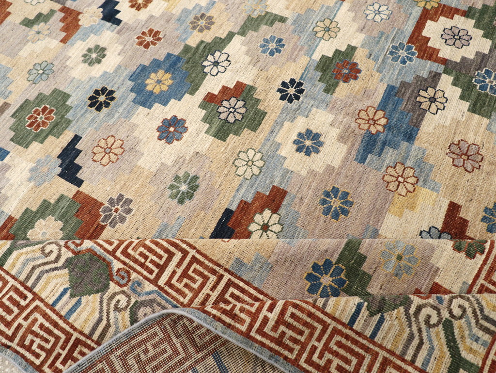 Modern East Turkestan Khotan Room Size Carpet, No.31725 - Galerie Shabab