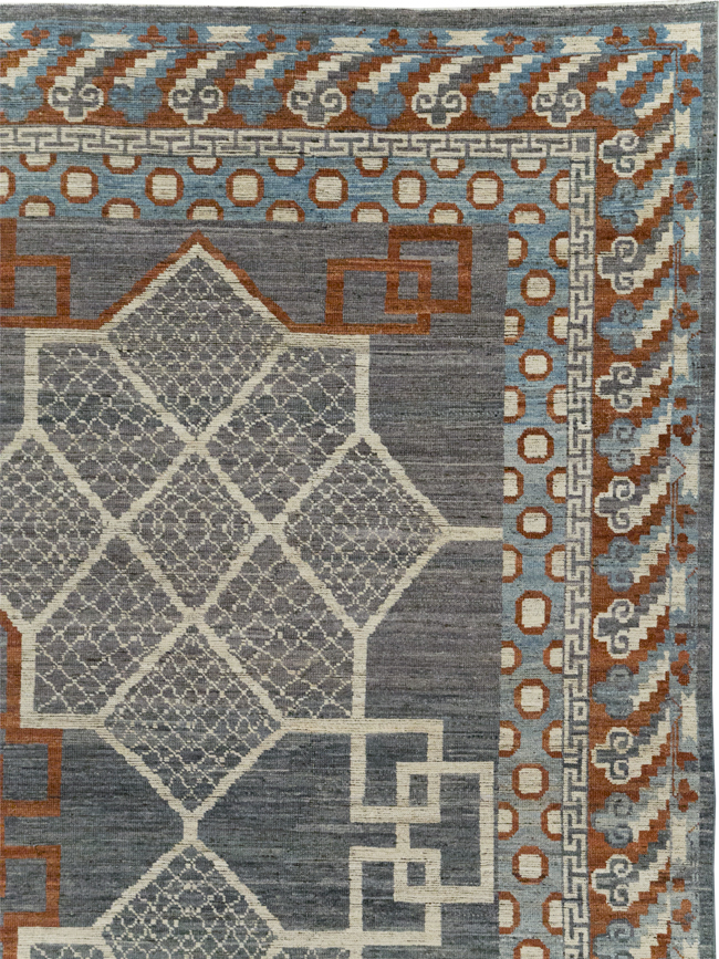 Modern East Turkestan Khotan Room Size Carpet, No.31730 - Galerie Shabab