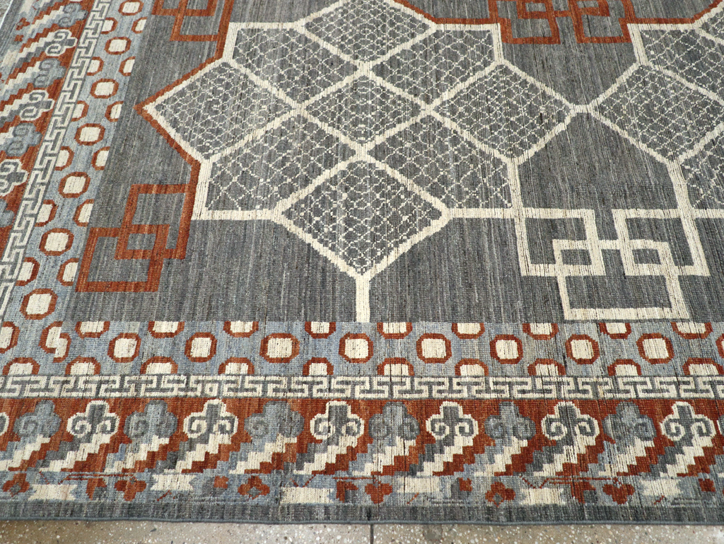 Modern East Turkestan Khotan Room Size Carpet, No.31730 - Galerie Shabab