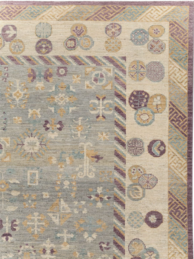 Modern East Turkestan Khotan Room Size Carpet, No.31731 - Galerie Shabab
