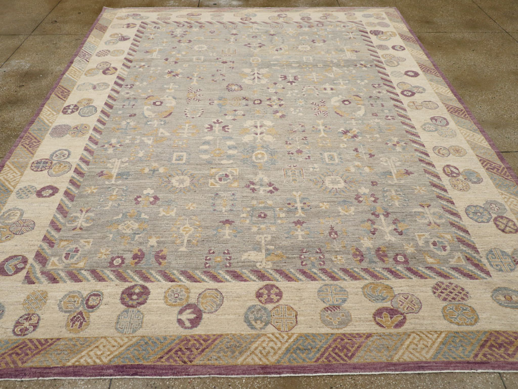 Modern East Turkestan Khotan Room Size Carpet, No.31731 - Galerie Shabab