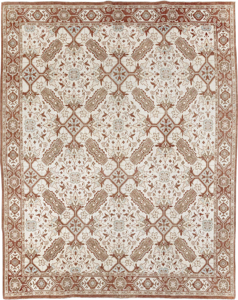 Vintage Indian Cotton Agra Small Room Size Carpet, No.31739 - Galerie Shabab