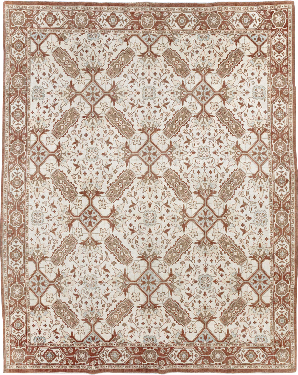 Vintage Indian Cotton Agra Small Room Size Carpet, No.31739 - Galerie Shabab