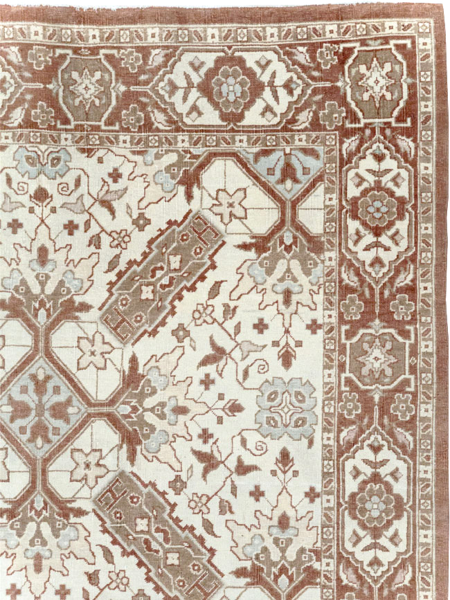 Vintage Indian Cotton Agra Small Room Size Carpet, No.31739 - Galerie Shabab