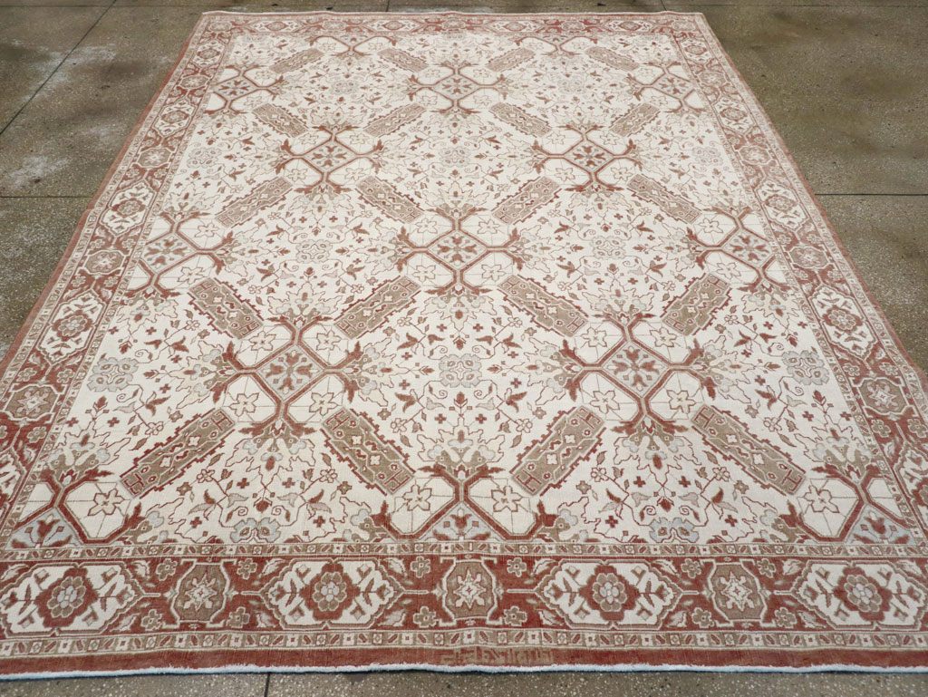 Vintage Indian Cotton Agra Small Room Size Carpet, No.31739 - Galerie Shabab