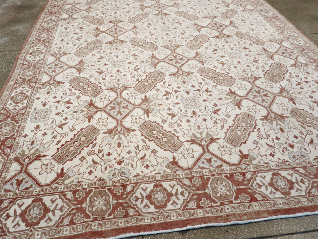 Vintage Indian Cotton Agra Small Room Size Carpet, No.31739 - Galerie Shabab