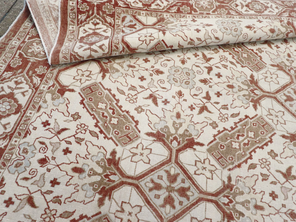 Vintage Indian Cotton Agra Small Room Size Carpet, No.31739 - Galerie Shabab