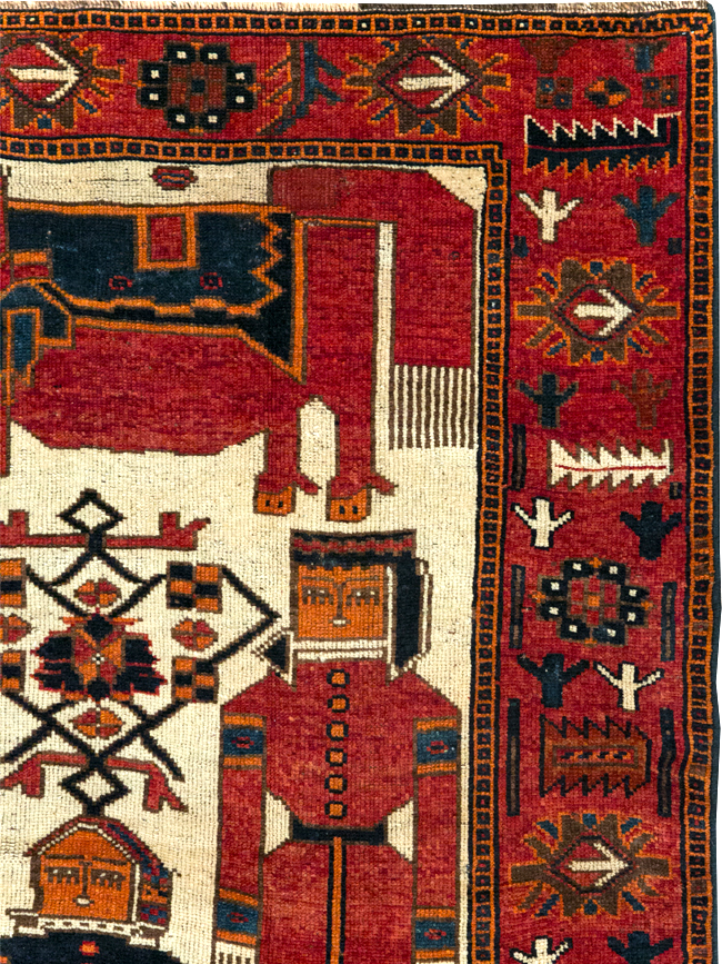 Vintage Bakhtiari Pictorial Rug, No.31746 - Galerie Shabab