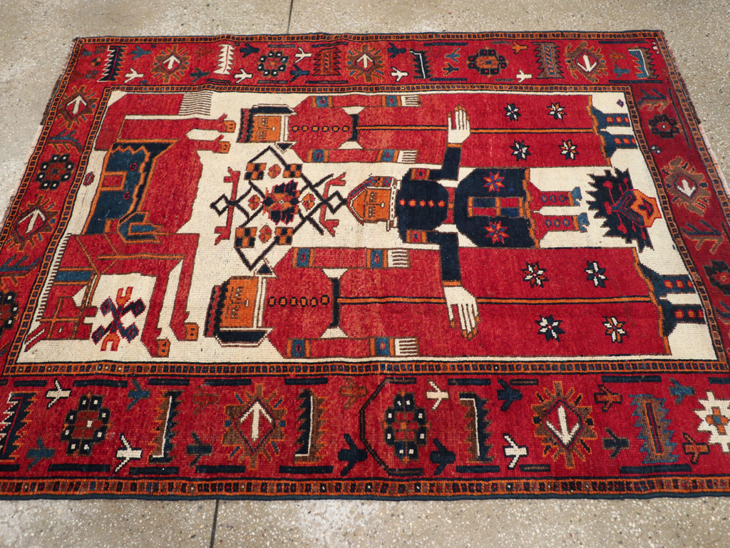 Vintage Bakhtiari Pictorial Rug, No.31746 - Galerie Shabab