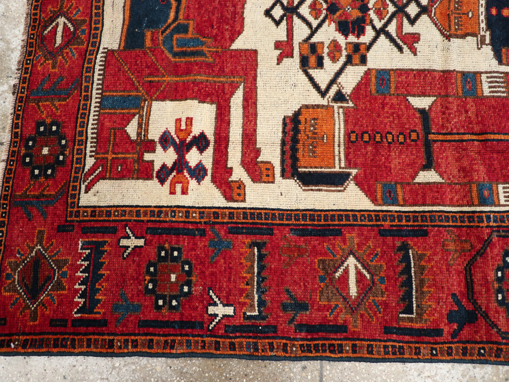 Vintage Bakhtiari Pictorial Rug, No.31746 - Galerie Shabab