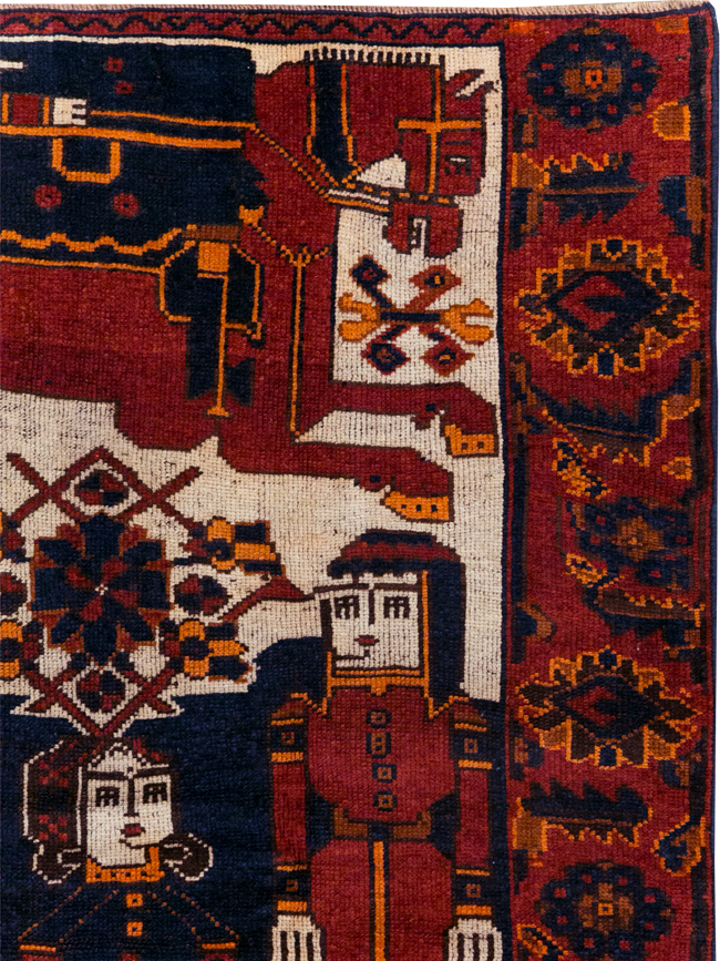 Vintage Persian Bakhtiari Pictorial Rug, No.31749 - Galerie Shabab