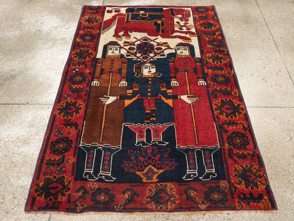 Vintage Persian Bakhtiari Pictorial Rug, No.31749 - Galerie Shabab