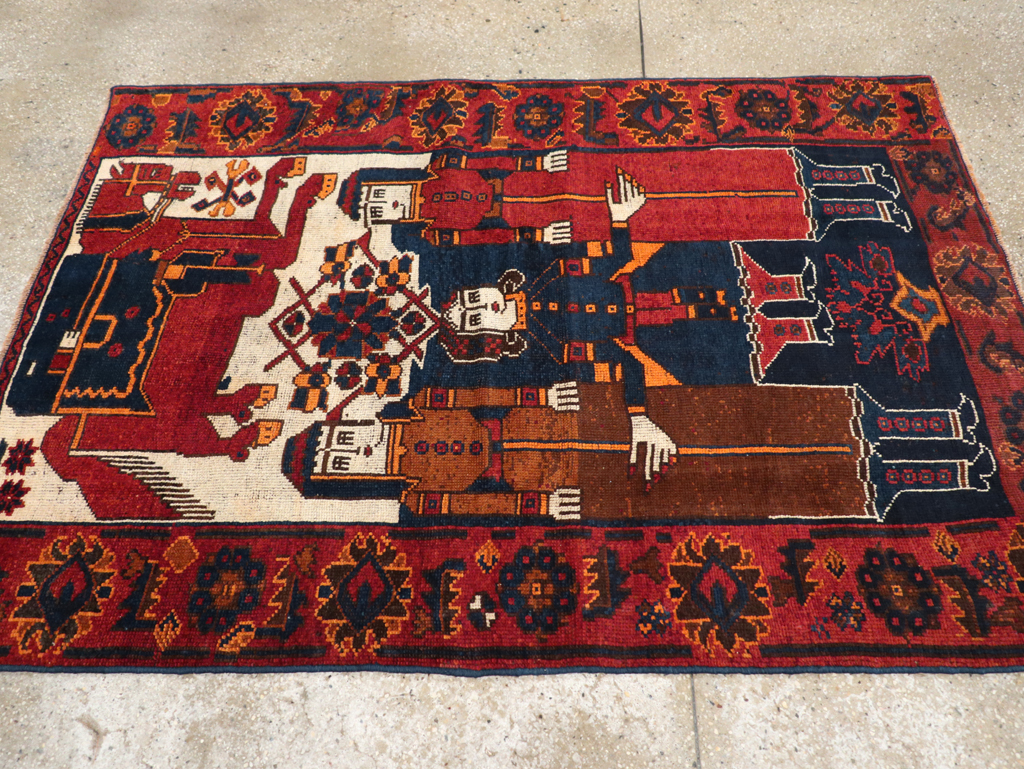 Vintage Persian Bakhtiari Pictorial Rug, No.31749 - Galerie Shabab