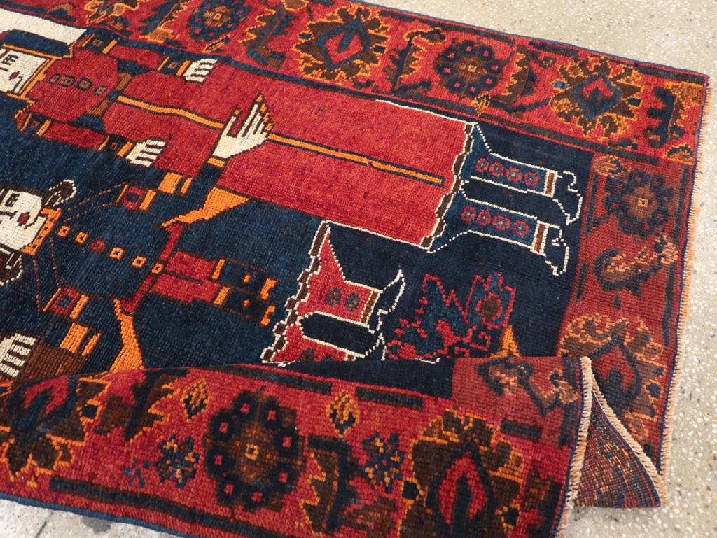 Vintage Persian Bakhtiari Pictorial Rug, No.31749 - Galerie Shabab