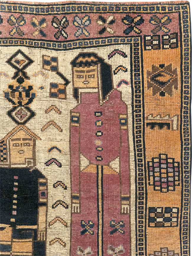 Vintage Persian Bakhtiari Pictorial Rug, No.31750 - Galerie Shabab