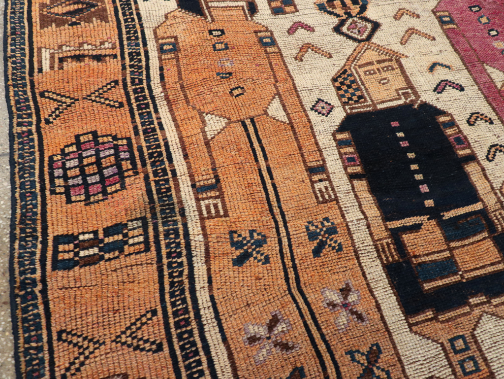 Vintage Persian Bakhtiari Pictorial Rug, No.31750 - Galerie Shabab