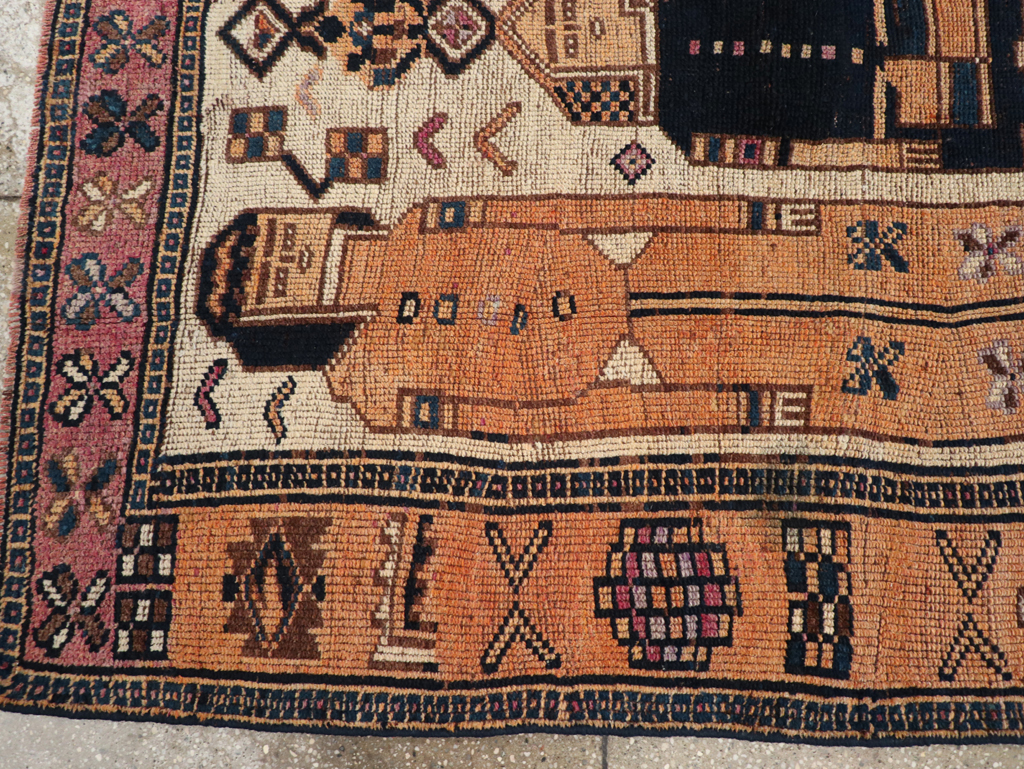 Vintage Persian Bakhtiari Pictorial Rug, No.31750 - Galerie Shabab