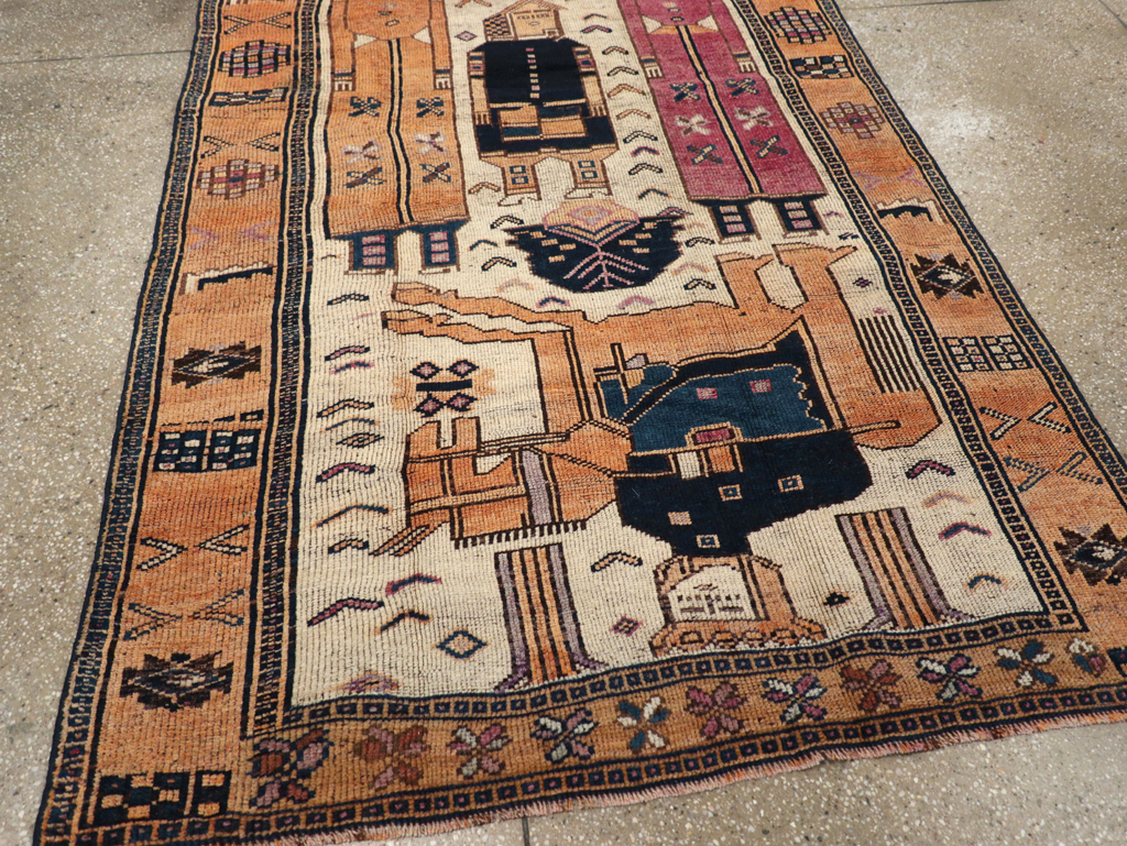 Vintage Persian Bakhtiari Pictorial Rug, No.31750 - Galerie Shabab