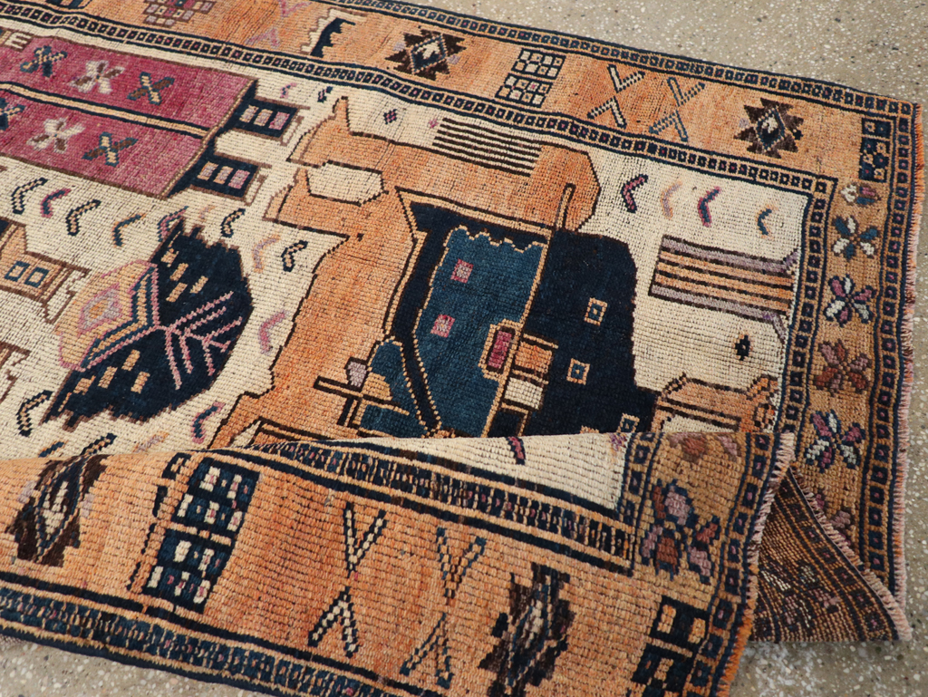 Vintage Persian Bakhtiari Pictorial Rug, No.31750 - Galerie Shabab