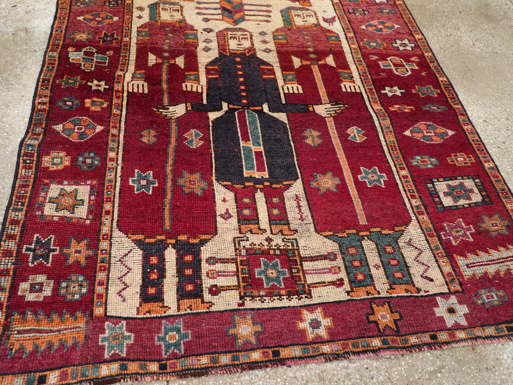 Vintage Persian Bakhtiari Pictorial Rug, No.31752 - Galerie Shabab