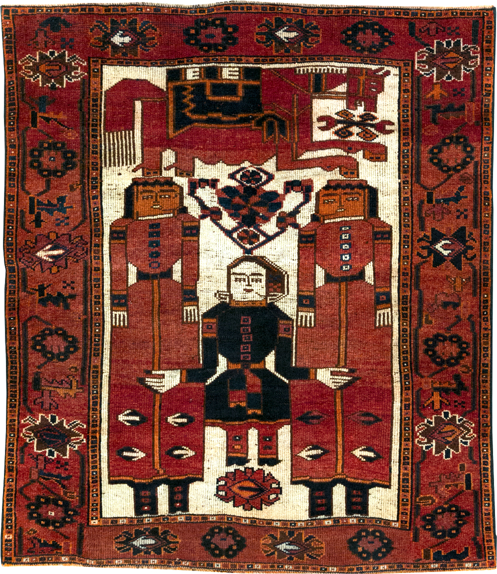 Vintage Persian Bakhtiari Pictorial Rug, No.31754 - Galerie Shabab