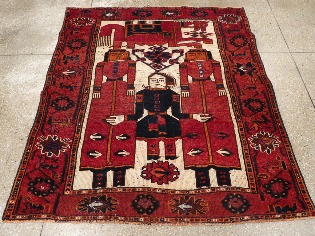 Vintage Persian Bakhtiari Pictorial Rug, No.31754 - Galerie Shabab