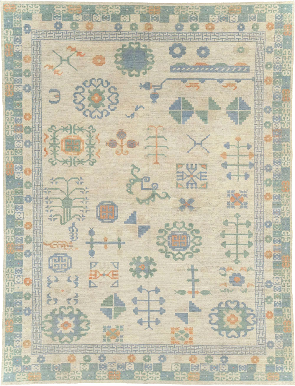 Modern East Turkestan Khotan Room Size Carpet, No.31761 - Galerie Shabab